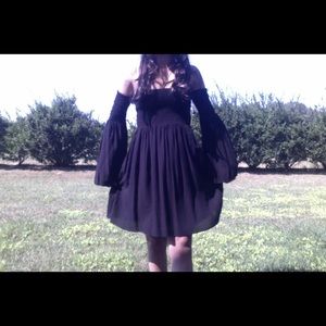 Off the shoulder black dress